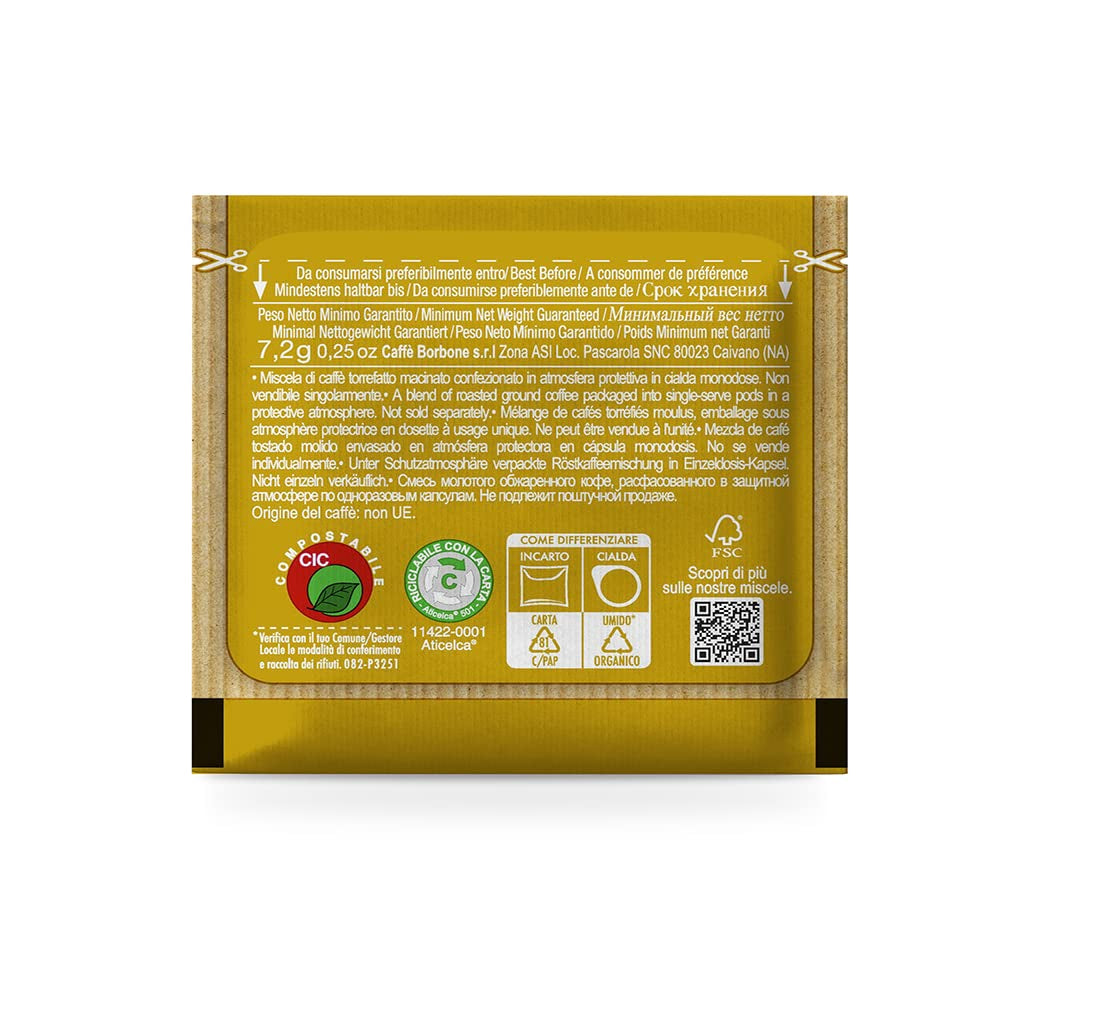 Caffè Borbone Kompostierbare Kaffeepads, Gold-Kaffeemischung - 100 pads - kompatibilní s ESE System Papier pads 44 mm