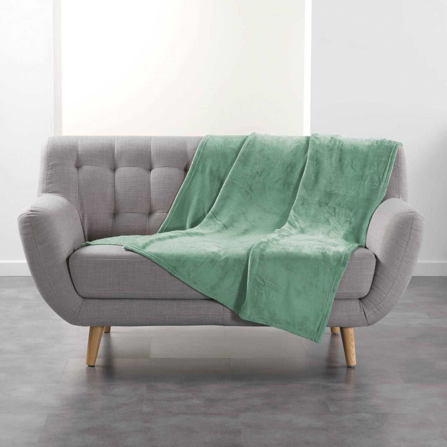Douceur D'Intérieur, flanelová deka, 125 X 150 Cm, šalvěj, flanel Peřiny a přikrývky Naty Shop