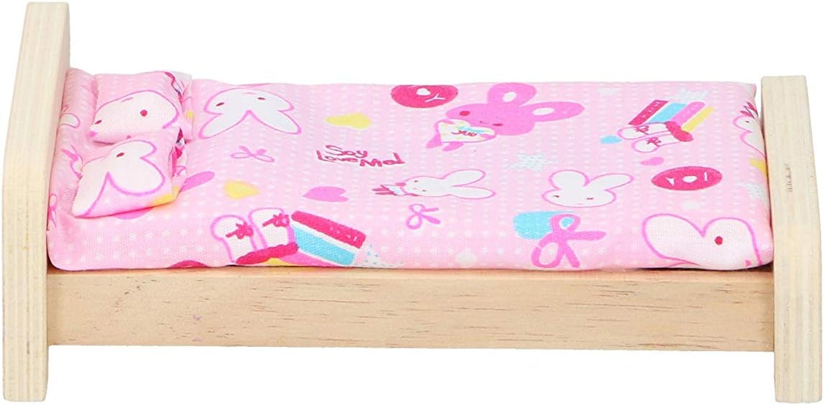 Loutky Wooden Toys - Dřevěný domeček pro panenky s nábytkem a panenkami - 11 kusů Domky pro panenky Naty Shop