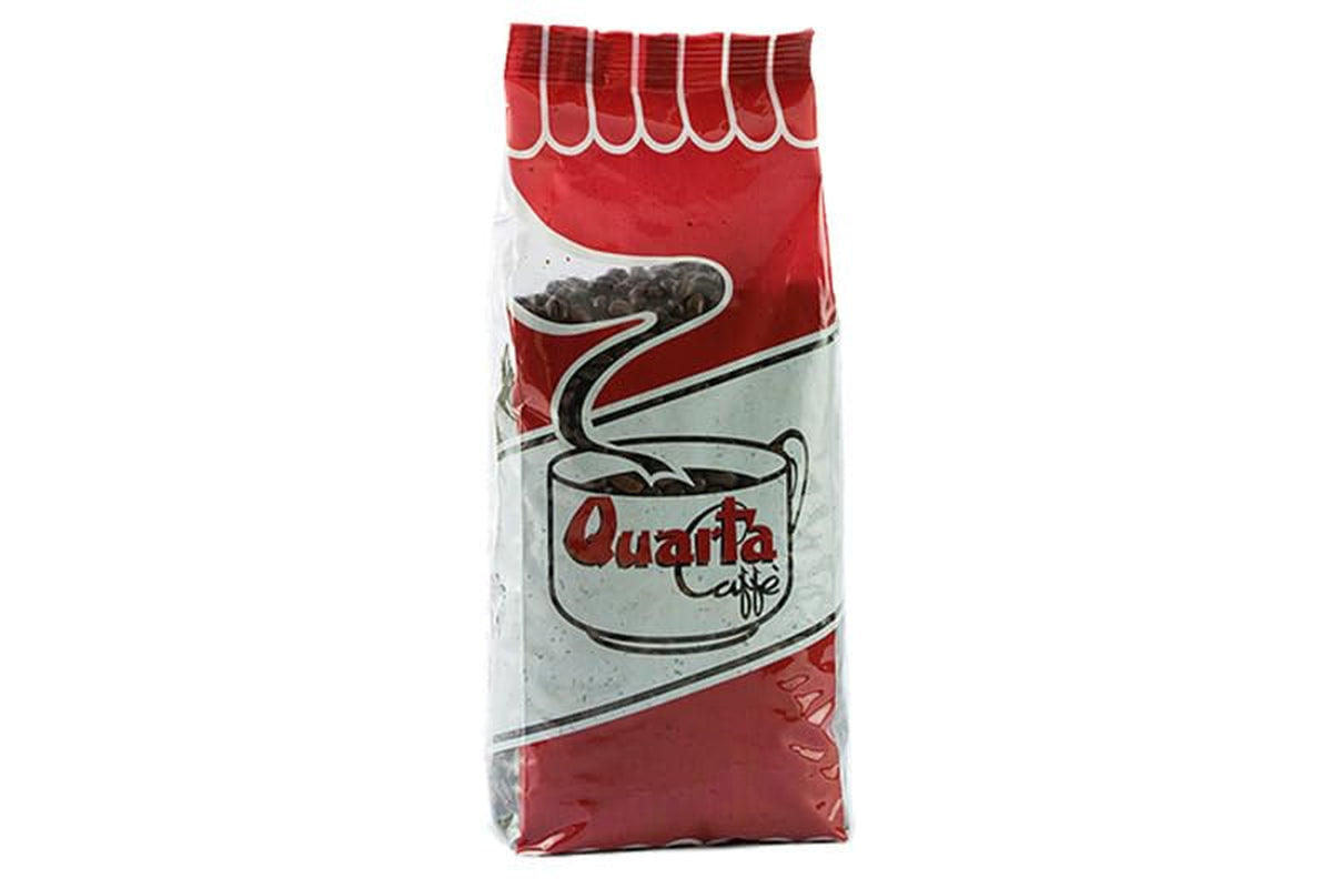 Zrna Quarta Caffè Sorte Rossa - Arabica a robustní káva, 250g, silné a energické aroma - 1 balení 250g. Vyrobeno v Apulii, Salento