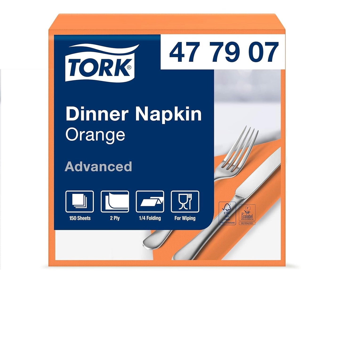 Tork Linstyle 509542 Černé koktejlové ubrousky, 1/4 skládání, 1 vrstva, 23,8 x 23,8 cm, 1 x 100 ubrousků