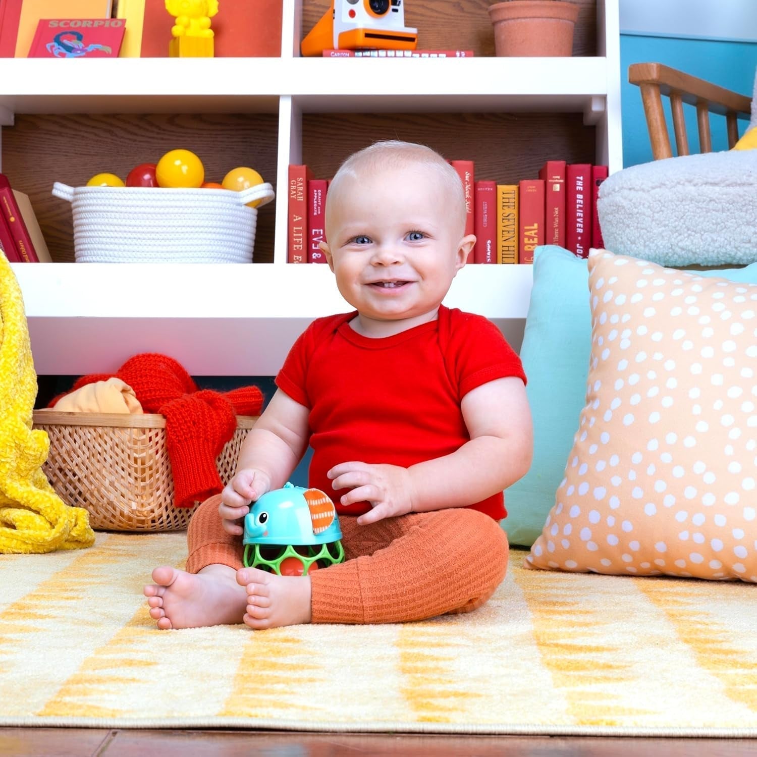 Bright Starts Giggle & Glow Bell Září ve tmě Hračka slona Oball Snadno chytatelné Unisex Baby Toys Naty Shop