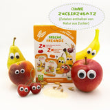 FRECHE FREUNDE Bio Mix ve vícebalném lisovatelném sáčku - ovoce + cereálie, ovocné pyré s cereáliemi v lisovatelném sáčku pro miminka od 6 měsíců, veganské, balení 3, 3 x (4 x 100 g)