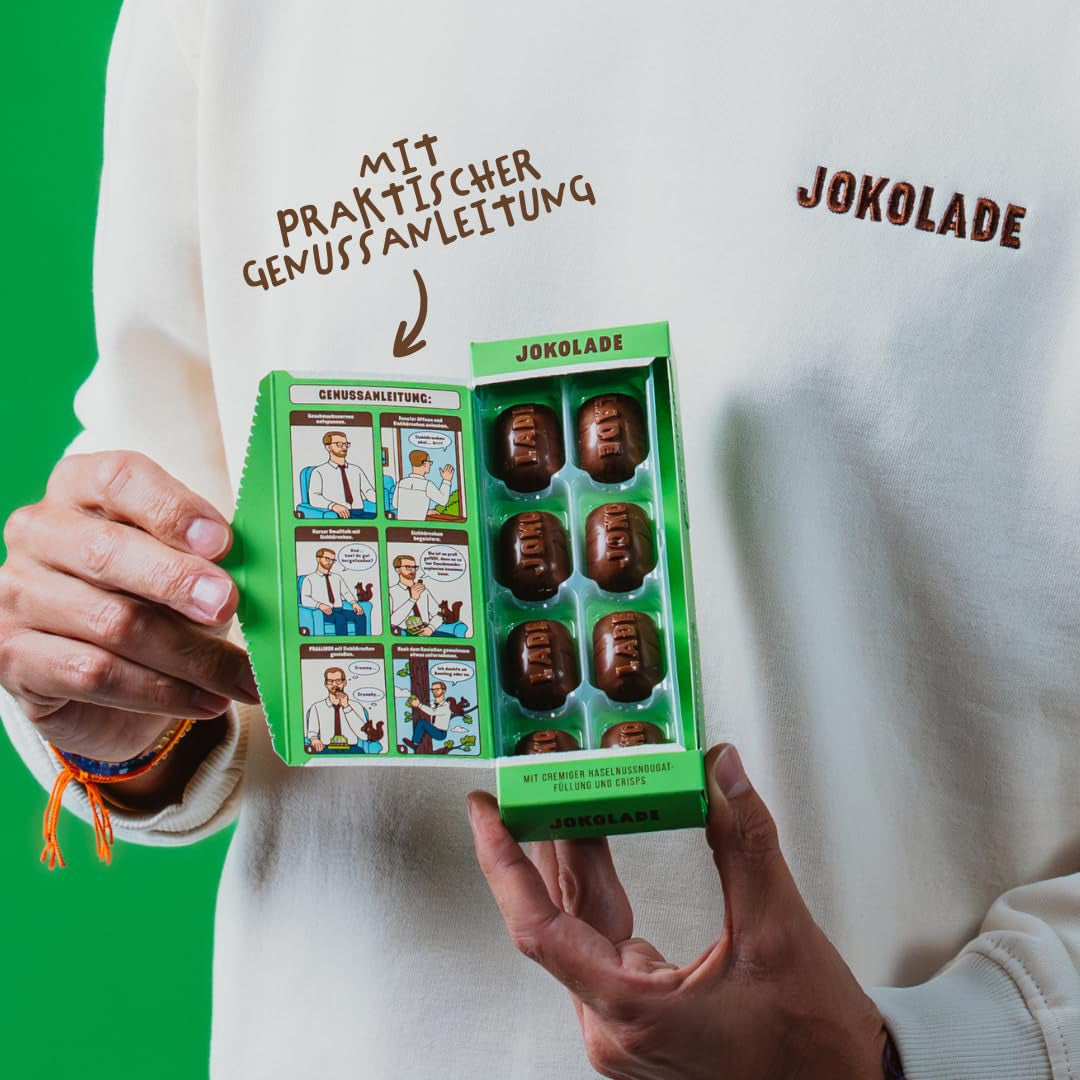 JOKOLADE PRALLINE Value Pack 12 x 80g | Bohatá náplň s lískooříškovým nugátovým krémem a hranolky | Poctivá čokoláda od Joko Winterscheidt
