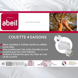 Abeil 4-sezónní přikrývka, bílá, polyester, bílá, 240 X 260 Cm Přikrývky a přikrývky Naty Shop