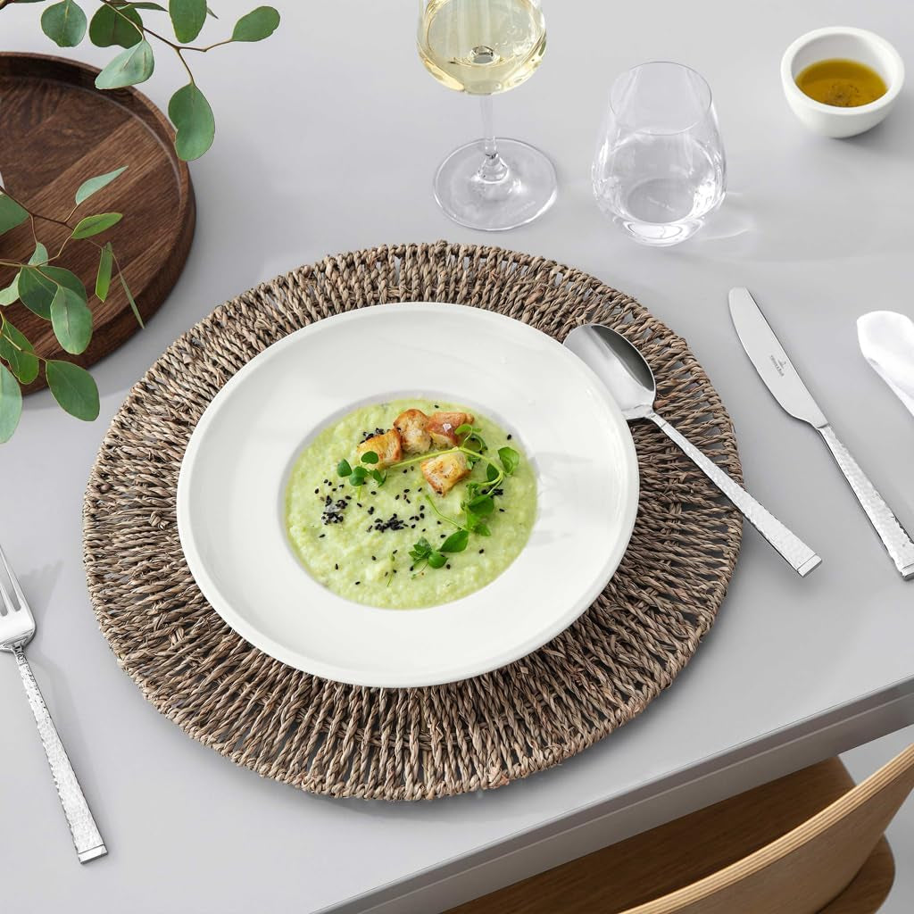 Villeroy & Boch - Artesano 6dílná sada nádobí pro 2, bílá, vhodná do myčky, vhodná do mikrovlnné trouby, sada příborů, sada talířů, jídelní talíře, snídaňové talíře, talíře, prémiový porcelán