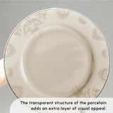 Sada nádobí Karaca Elegance Bone Siena pro 12, sada moderního porcelánového nádobí, sada nádobí s polévkovými miskami, servírovací talíř, hluboké talíře, dezertní talíře – bílé a zlaté