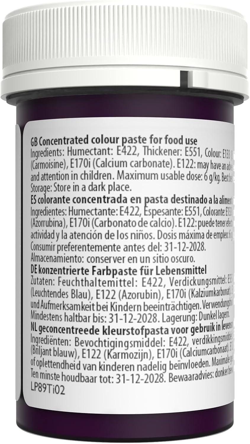 Sugarflair Pasta Potravinářské barvivo pastelově purpurové, potravinářské barvivo na těstoviny, fondán a marcipán, spektrální koncentrované barvy - 25 g