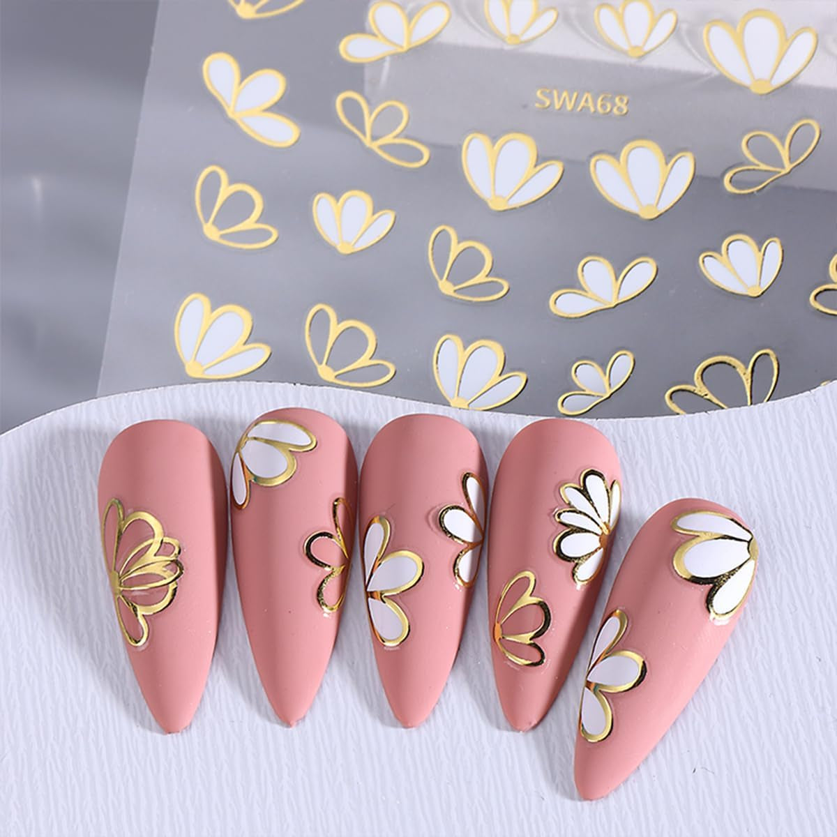 JMEOWIO Nálepka na nehty Blume 9 Blatt Nálepka na nehty Selbtklebend Nagelaufkleber Frühling Letní květinová dekorace Nageldesign Zubehör