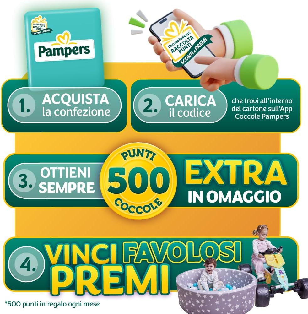 Pampers Baby Dry XL velikost 6 (15–30 kg), 111 plen + 500 bodů zdarma navíc