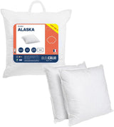 Modrá Câlin sada 2 polštářů s pevným komfortem "Alaska", super výplň, obálka ze 100% bavlněného perkálu, bílá, 65 x 65 cm čtvercový tvar Polštáře Naty Shop Standard