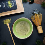 Bio Matcha Tea 100g - Originální Matcha Powder - Tea Latte Smoothies - Nejkvalitnější organická Matcha z Japonska - Lahvováno a kontrolováno v Německu - Biotiva