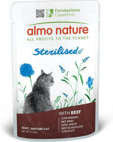 Almo Nature Functional - Sterilizované - Mokré krmivo pro dospělé a zralé kočky, sterilizované nebo méně aktivní - s hovězím masem - nízkotučné, zvlhčující - 70 g (balení 30 ks)
