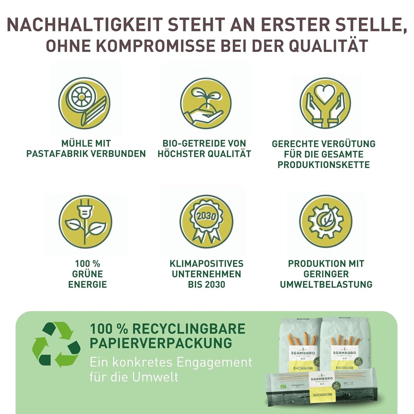 Bio těstoviny na špagety č. 5 – 500 g pšenice Khorasan – starověká pšenice, s vysokým obsahem bílkovin, 100% italsky pěstovaná – všestranná v kuchyni a bohatá na živiny