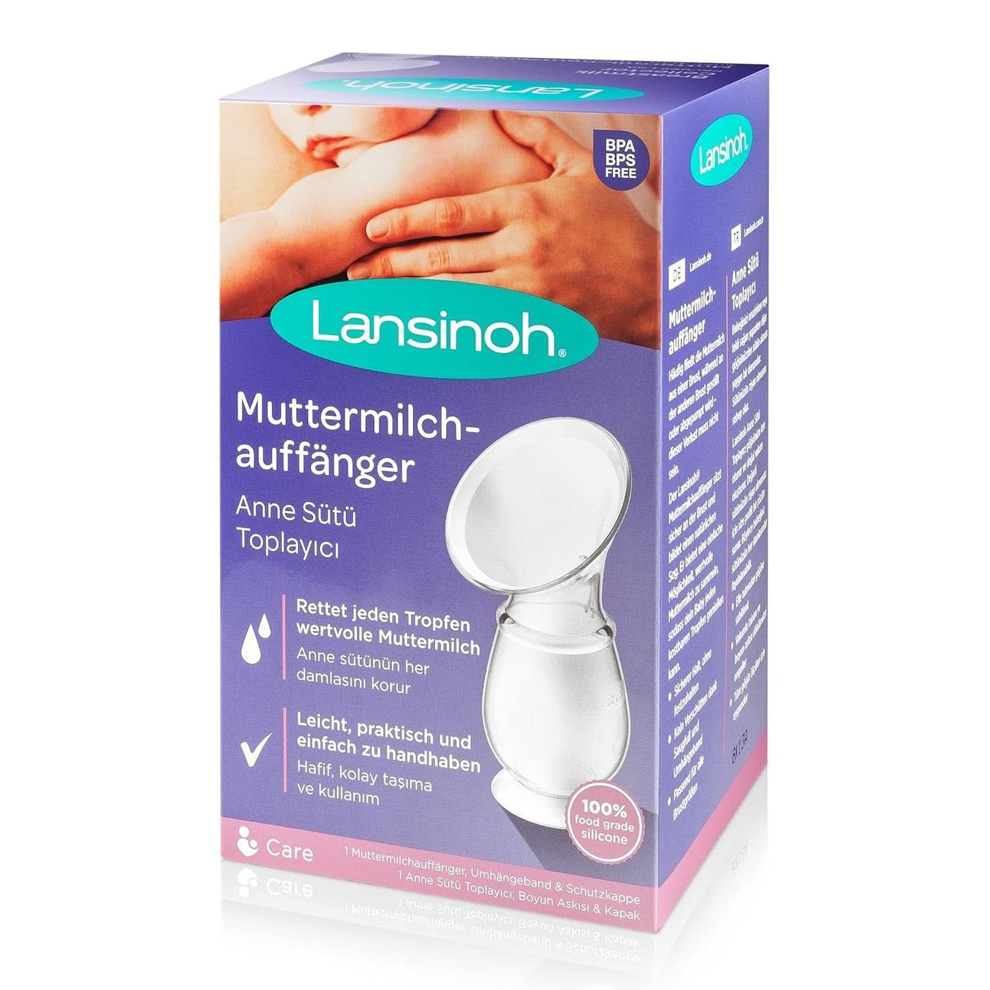 Lansinoh Silikon Milchpumpe & Muttermilchauffänger - Angenehmes & Extrem Weiches Silikon - Rettet Jeden Tropfen Muttermilch - Alternative Zu Milchauffangschalen, 1 Stück (1Er Pack) Příslušenství Jídlo a kojení Bebe Naty Shop Single Vörangermodell