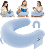 Polštář na hraní a čtení, Polštář na čtení na postel/gauč/na podlahu, Polštář na krmení/háčkovaný polštář s velkým ergonomickým herním polštářem, Polštář pro hráče pro iPad/Laptop – černý