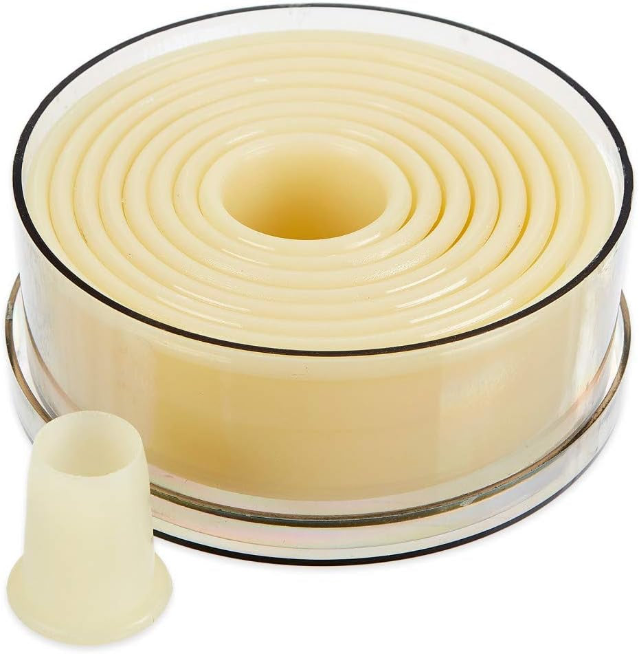 Sada forem na sušenky Thermohauser (nylon), kulatá a hladká, bílá, průměr 2,0-10,0 cm, 9 kusů, plast