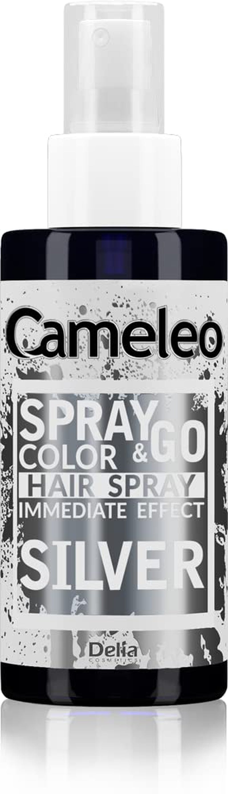 Cameleo - Spray & Go - barva na vlasy ve spreji - fialová - pro blond, platinovou blond a šedé vlasy - stačí nastříkat a jít - semipermanentní - okamžitý výsledek - karnevalová barva na vlasy ve spreji - 150 ml Naty Shop stříbrná barva na vlasy 150 M (1 balení)