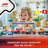 LEGO DUPLO Town F1 Team Závodní auta se závodníky, stavebnice pro celou rodinu, nápaditý herní zážitek, narozeninový dárek pro batolata, chlapce a dívky od 2 let 10445 Stavebnice Besuche den LEGO-Store