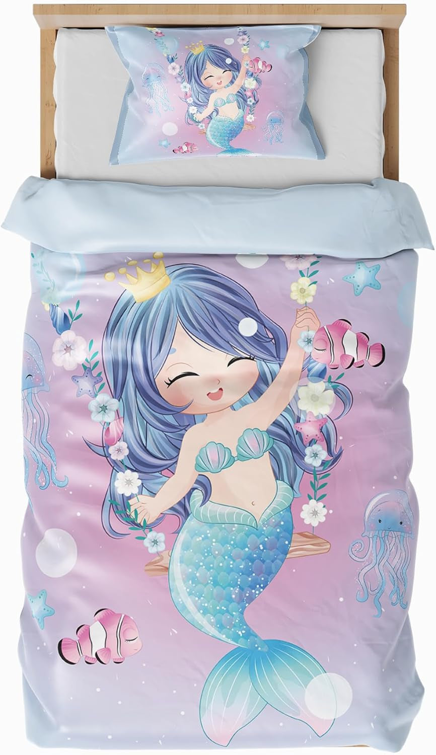 Povlečení pro děti, různé velikosti a různé animované postavičky Povlečení dětské Naty Shop Mermaid (model 1) 100X135Cm+40X60Cm