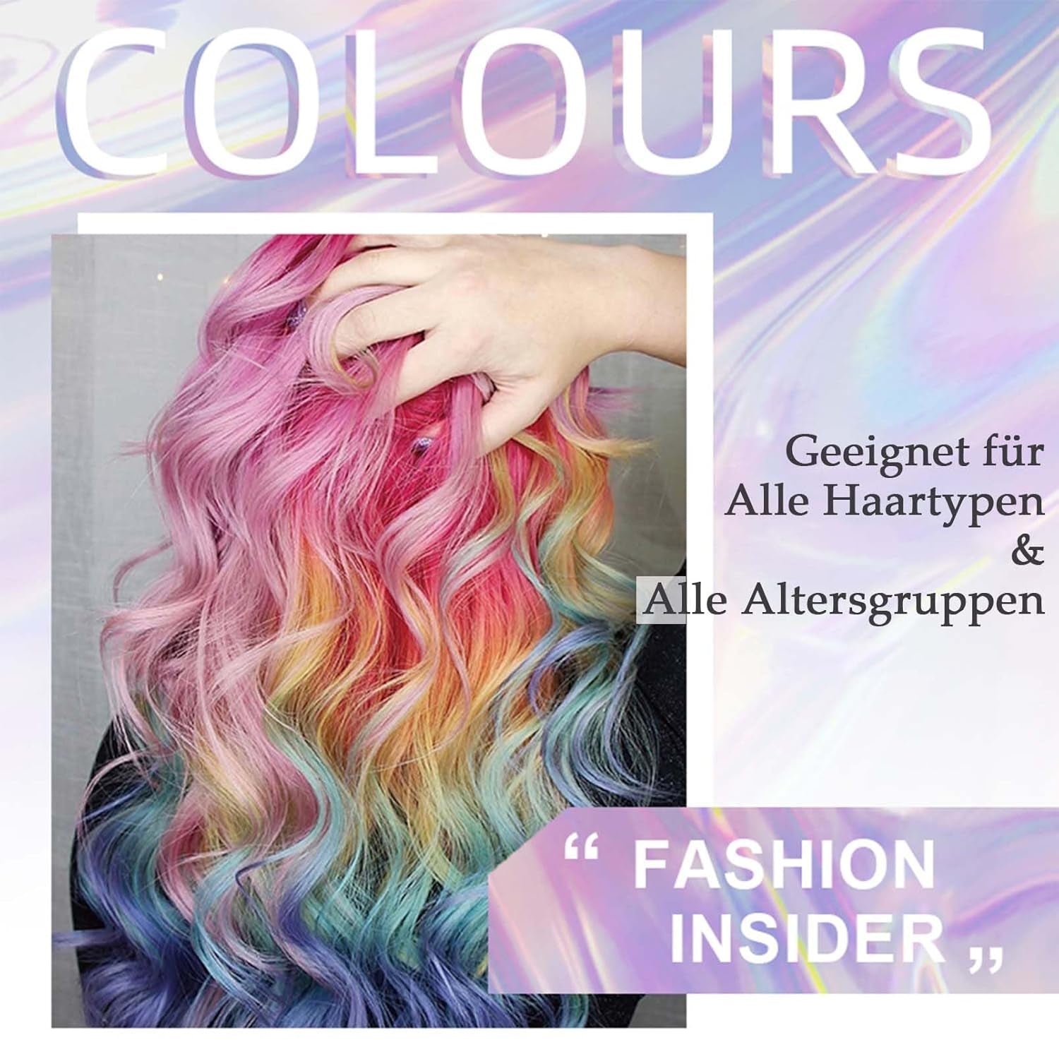 Okamžitá barva na vlasy 6 barev Dočasná řasenka na vlasy pro dívky a ženy Smývatelné vlasy Chalk Rainbow Hair Mascara Barva na vlasy pro karneval Halloween Cosplay Party Narozeniny (A) Naty Shop Hair Dye