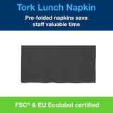 Tork 477851 Černé 1/8 složené ubrousky na oběd / 2vrstvé předem složené papírové ubrousky na občerstvení nebo malá jídla / pokročilá kvalita / ubrousky 10 x 200 (2000) / 32,6 x 33 cm (d x š)