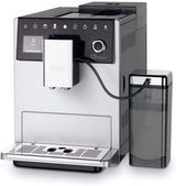 Melitta CI Touch - Plně automatický espresso kávovar s mléčným systémem, espresso kávovar s integrovaným mlýnkem na kávu a napěňovačem mléka, kupř. na espresso nebo cappuccino, stříbrná