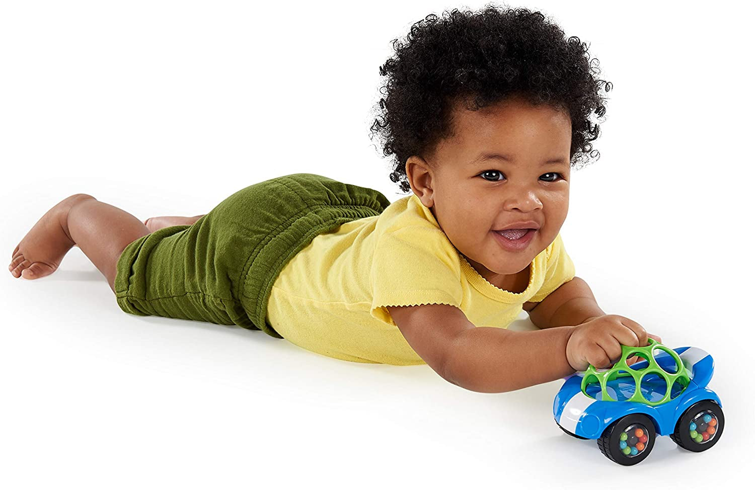 Bright Starts Oball Rattle Toy Motor Activity Hračka pro miminka a batolata od 3 měsíců 1 kus Náhodná barva Modrá nebo červená Dětské hračky Naty Shop