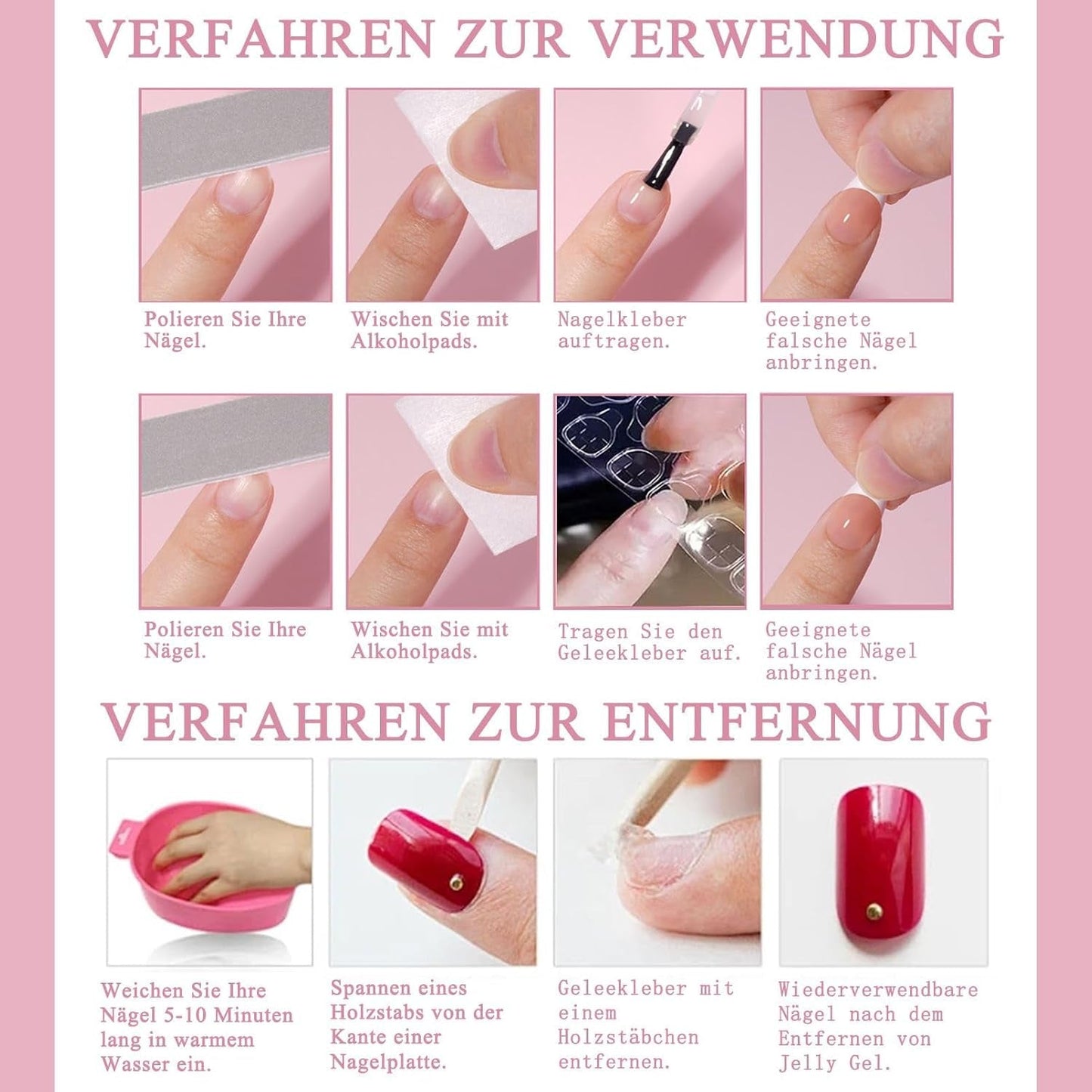 360ks Gradient Ballerina False Nails Set, růžová bílá Gradient nalepovací umělé nehty s 2ks tužky na nehty, střední umělé nehty Ombre pro ženy DIY