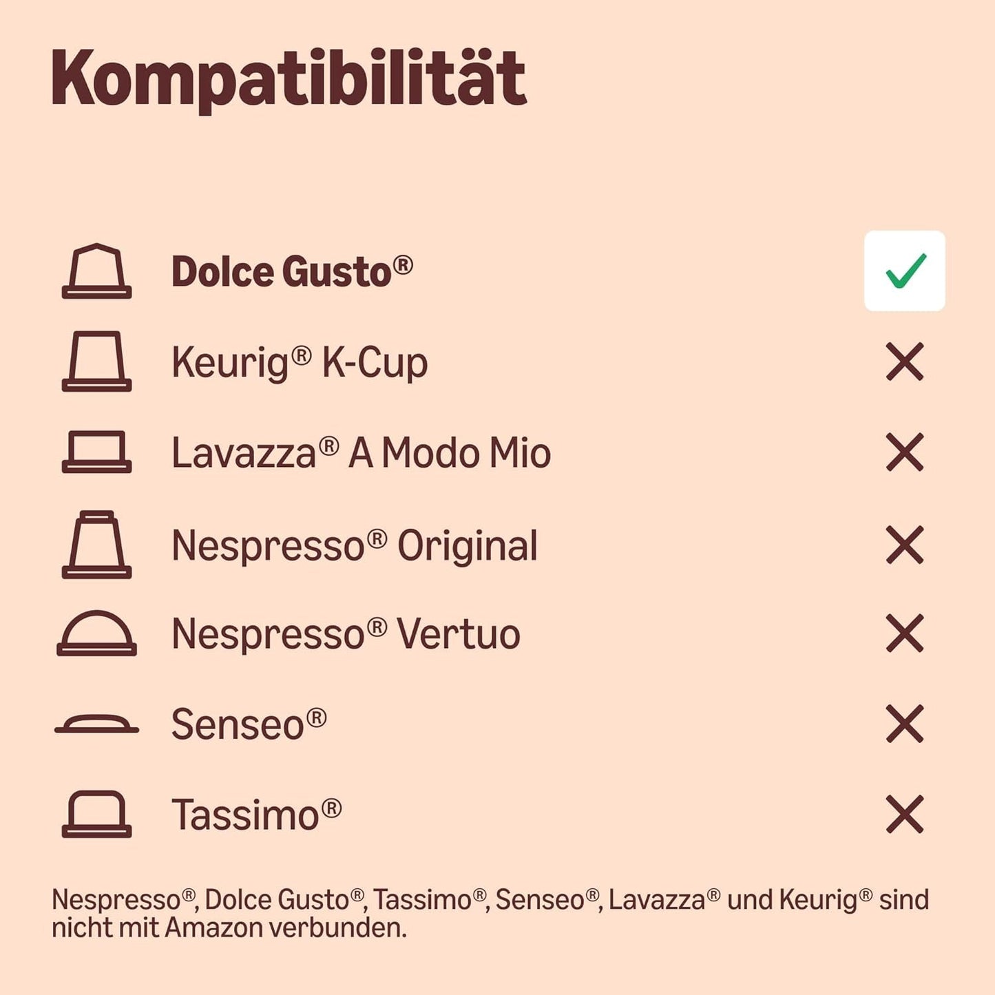 od Amazon Cafe au Lait Dolce Gusto kompatibilní s kávou, 48 kapslí (3 balíčky po 16 kusech)