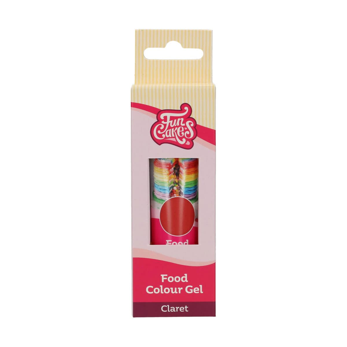 Funcakes Food Color Gel Claret: Vysoce koncentrované potravinářské barvivo na těsto, krém, fondán a marcipán. Snadné dávkování. Jediná kapka pro vytvoření zářivých barev. halal. 30 g.