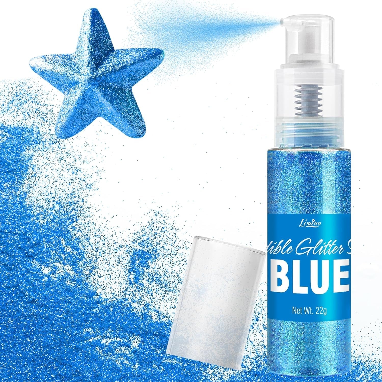 Jedlé třpytky, sprej, různé barvy, 22 gramů Naty Shop Blue