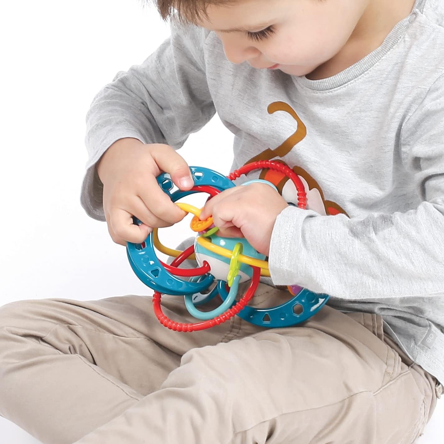 LUDI - Planet Bell - Hračka pro děti - Od 3 měsíců - Živé barvy, různé textury a originální tvar - Podporuje jemnou motoriku a zručnost Bebe Naty Shop Toys