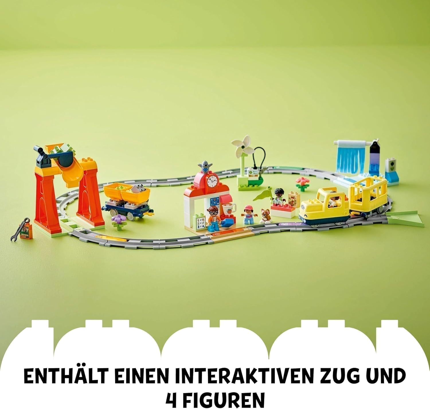 LEGO DUPLO Městská velká interaktivní železnice, stavebnice pro batolata 3 roky stará, lokomotiva Push & Go se světly a zvuky, díly kolejí, vzdělávací hračka pro předškoláky 10428 Stavebnice Beuche den LEGO-Store