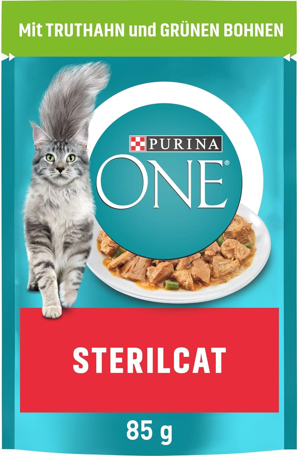 PURINA ONE STERILCAT Katzenfutter nass, zarte Stückchen in Sauce für sterilisierte Katzen, mit Turkey, 26er Pack (26 x 85g)