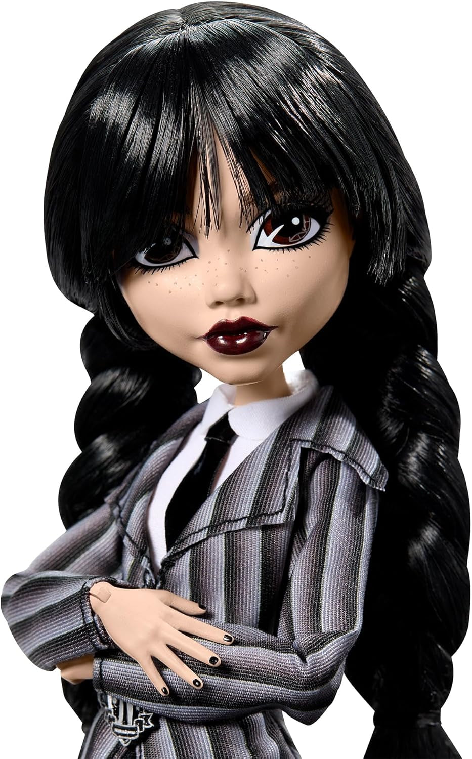 Panenka Monster High Wednesday a doplňky Sběratelská figurka Wednesday Addams v Uniformě Akademie Nevermore s ledově chladnou rukou a stojanem na panenky HXJ04 Naty Shop Dolls