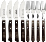 Tramontina PIZZA Besteck, 8dílná sada, Für 4 Personen, Rostfreier Edelstahl, Fsc-Zertifizierte Holzgriffe, Spülmaschinenfest Kitchen Naty Shop