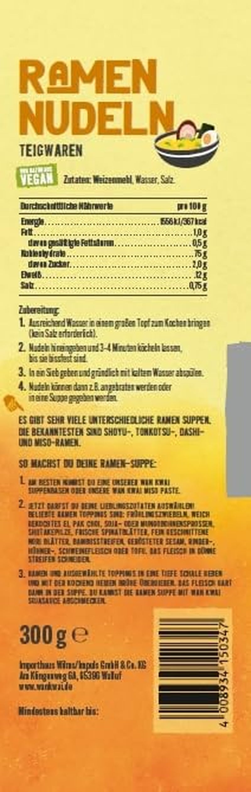 Wan Kwai Ramen Noodles 300g – Autentická příchuť pro asijskou kuchyni. Všestranné, rychlá příprava, vysoce kvalitní suroviny. Ideální do polévek a wok pokrmů.