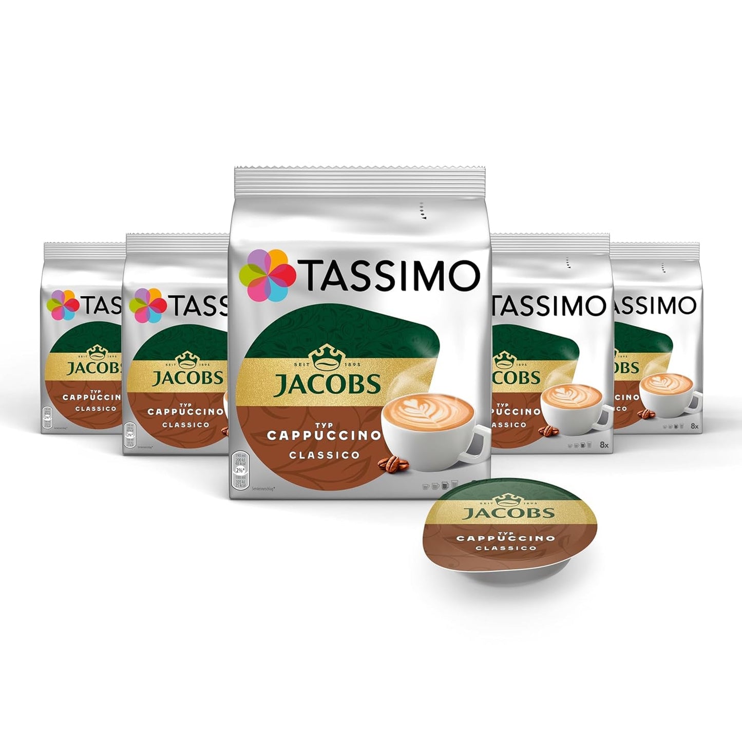 Tassimo Kapseln Jacobs Cappuccino Classico, 5 x 8 padů, 40 kafékapseln