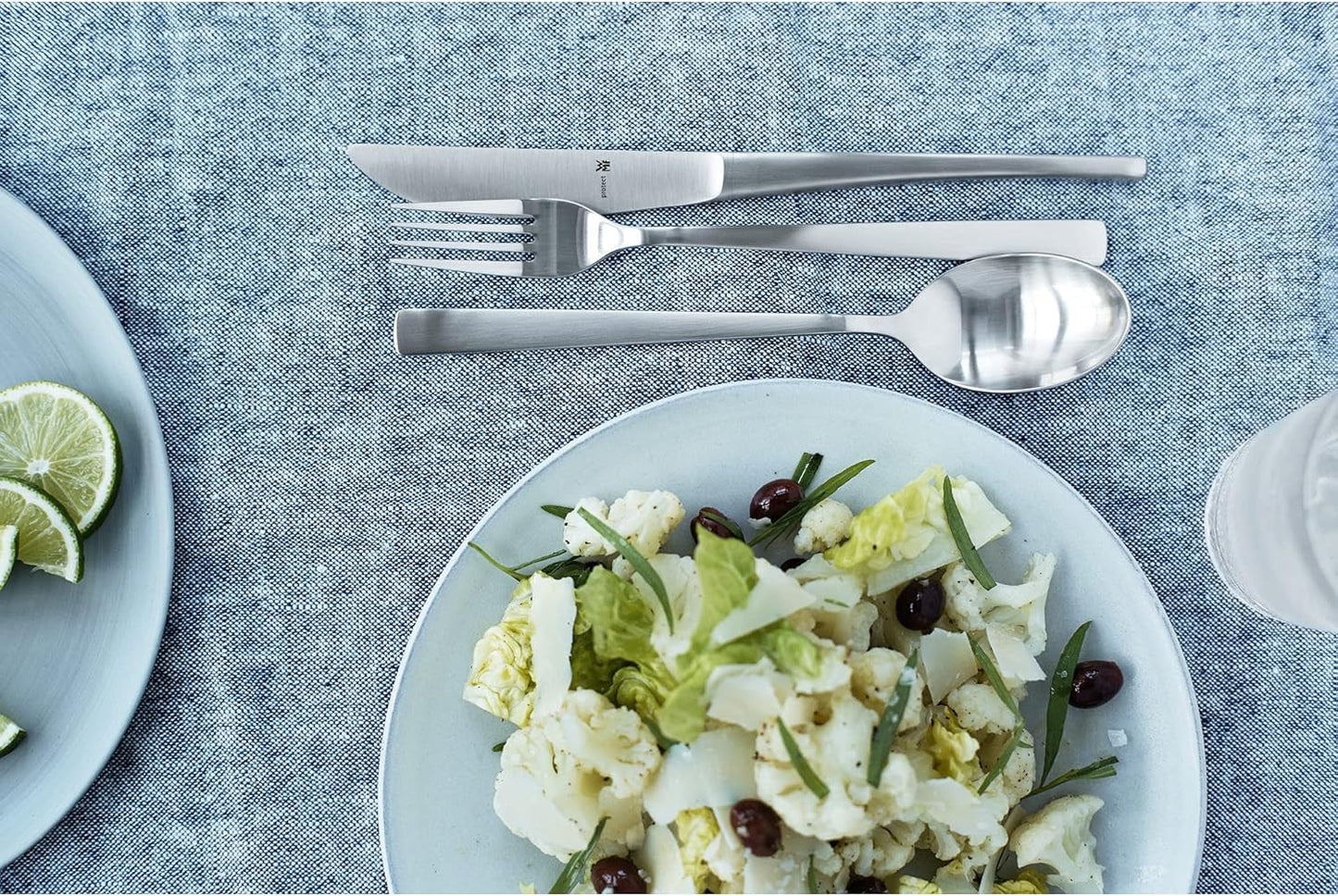 WMF Corvo Besteck Set 12 osob, 66 částí, 60 částí Mit Servierbesteck, Hohlheftmesser, Cromargan Protect Mattiert, Kratzbeständig, Spülmaschinenfest Kitchen Naty Shop