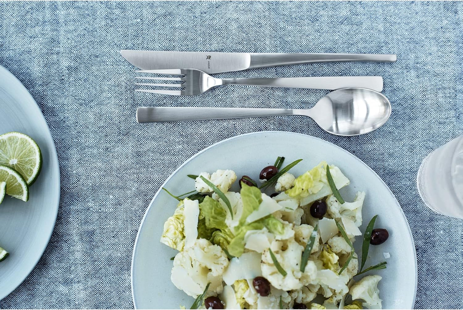 WMF Corvo Besteck Set 12 osob, 66 částí, 60 částí Mit Servierbesteck, Hohlheftmesser, Cromargan Protect Mattiert, Kratzbeständig, Spülmaschinenfest Kitchen Naty Shop