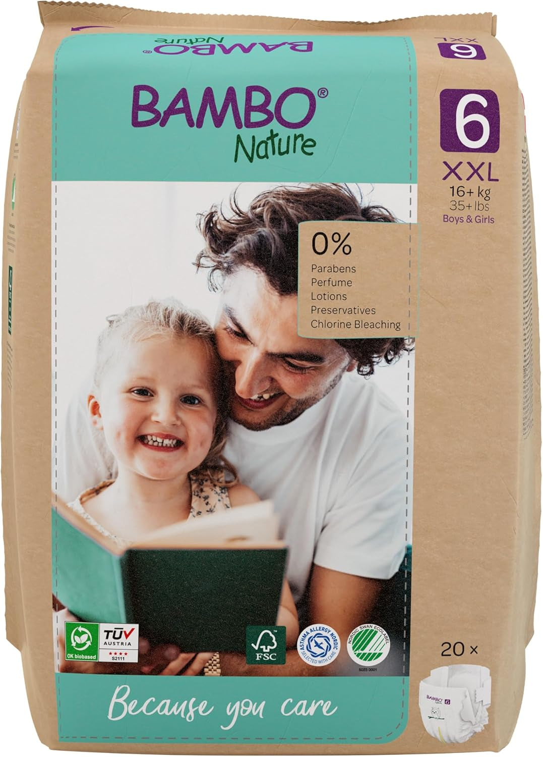 Dětské plenky Bambo Nature, velikost 1 (2-4 kg), 132 Count Moon Box | Prémiové plenky s vylepšenou ochranou proti protečení | Maximální pohodlí a svoboda pro novorozence | Dermatologicky testované plenky