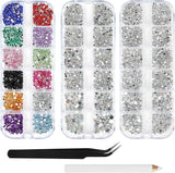 Harz Strasssteine ​​​​4200ks Strass Kristalle 1Mm-5Mm Gemischte Kinder Bastelsachen Kit Mit Strass Mit Picking Pinzette Und Stift Für DIY Nägel Kleidung Kunsthandwerk Gemischt Becher Party (A)