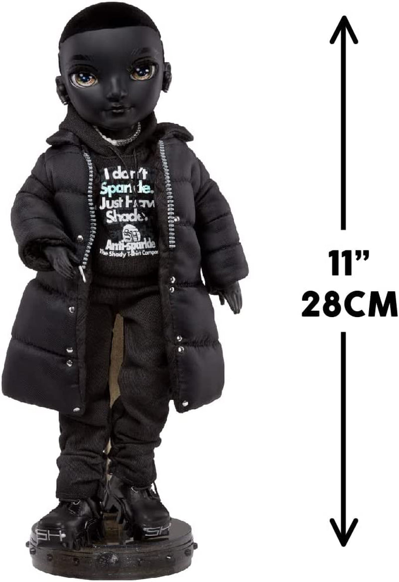 Rainbow High Shadow High - REXX McQueen - Módní černá panenka s módním oblečením a více než 10 barevnými doplňky na hraní - Ideální pro sběratele a děti ve věku 4-12 let