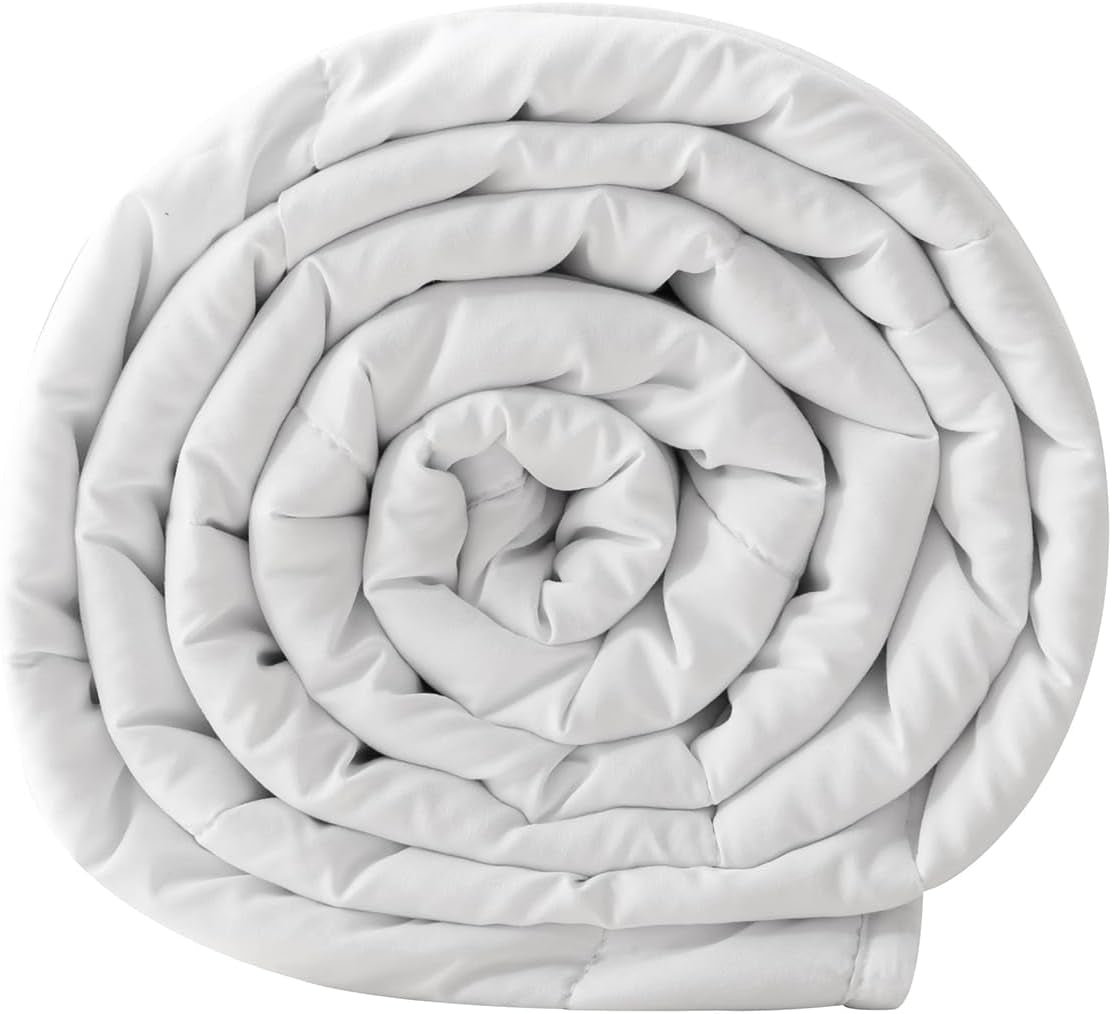 Dvojitá přikrývka Good Nite, 4,5 Tog, letní přikrývka, dvojitá přikrývka, bílá, přikrývka, polyester, měkká a lehká a lze ji prát v pračce s rohovými pásy (manželská postel 200 x 200 cm) Přikrývky a přikrývky Naty Shop 4,5 Tog Double 200Ã-200Cm