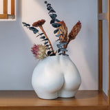 Váza s umělým tělem, květináč s ženským tělem s drenážními otvory, moderní pryskyřičný květináč, moderní design Boho, umělá rostlina v květináči pro interiérové ​​dekorace