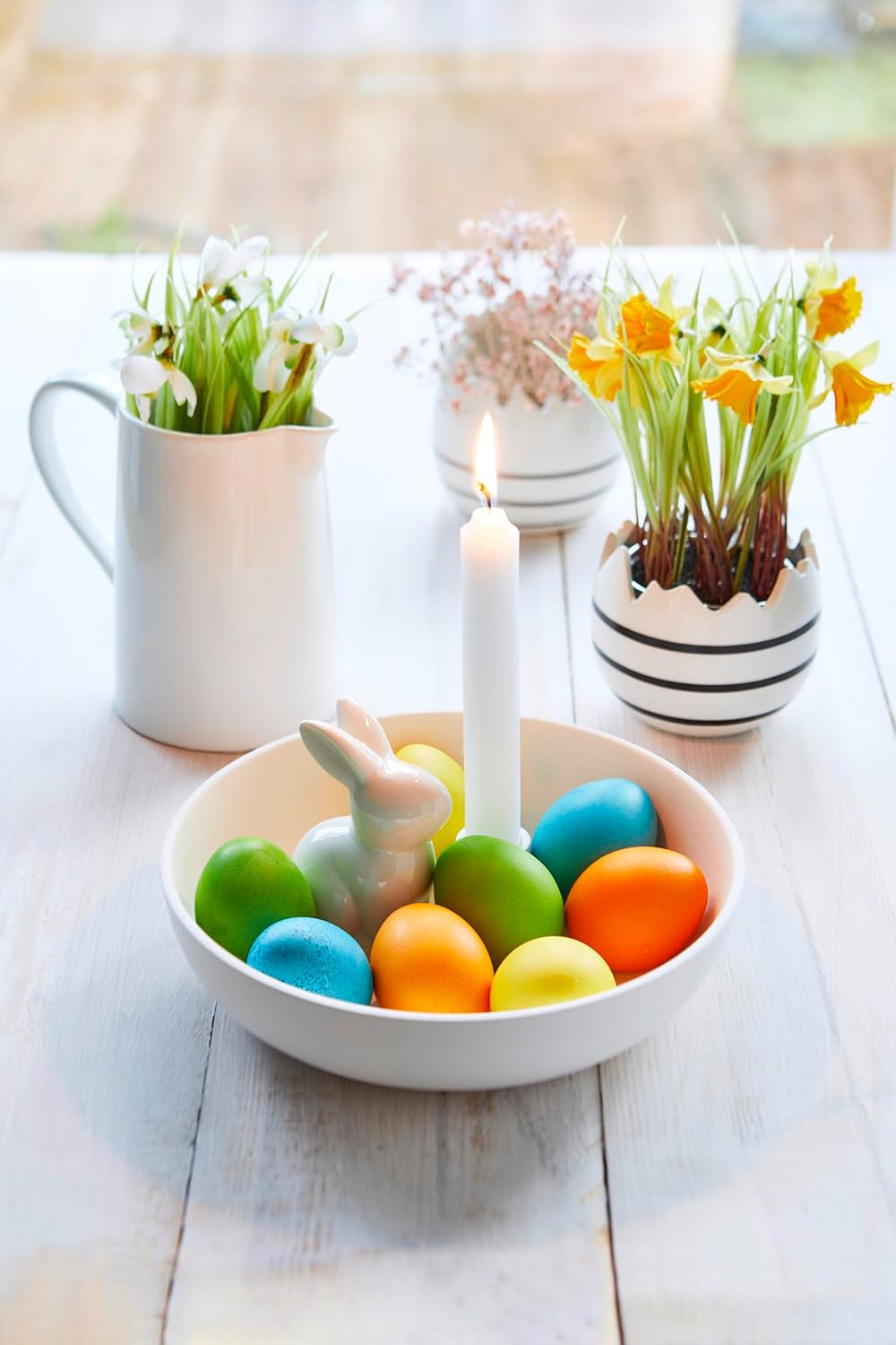 Heitmann Egg Dyes Bright Colors – 4 lahvičky na barviva (žlutá, oranžová, zelená, modrá), 2 zvýrazňovače barvy, 4 sáčky s barvivy, 4 spony