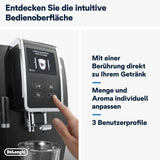 De'Longhi Dinamica Plus ECAM 370.70.B Plně automatický kávovar na espresso s mlékem, cappuccinem a espressem LatteCrema, 3,5palcový TFT barevný dotykový displej a ovládání aplikací, funkce kávy, černá