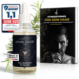 Hairlexier přípravek na růst vlasů pro ženy - Rozmarýnový vlasový olej, ricinový olej na vlasy, levandulový olej, přírodní vlasové sérum proti difúznímu vypadávání vlasů, podporuje růst vlasů, Veganské a organické + Pracovní sešit Péče o vlasy Naty Shop Men