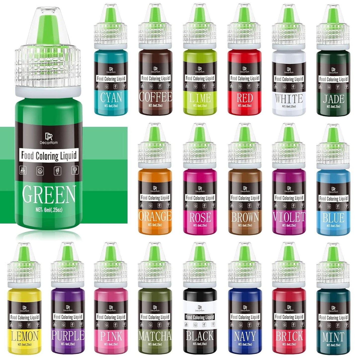 Tekuté potravinářské barvivo, 10 ml Naty Shop 6 ml (sada 20 kusů)